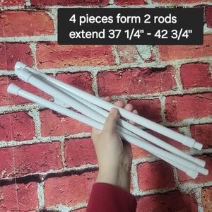 Spring Tension Adjustable Curtain Rods, Width 37 1/4" – 42 3/4"